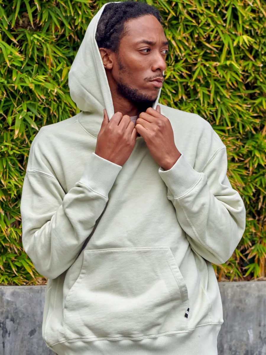 MENS FRENCH TERRY HOODIE CREAM