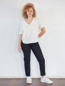 Supima Cotton Relaxed V-Neck Short Sleeve Tee