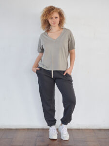 Supima Cotton Relaxed V-Neck Short Sleeve Tee