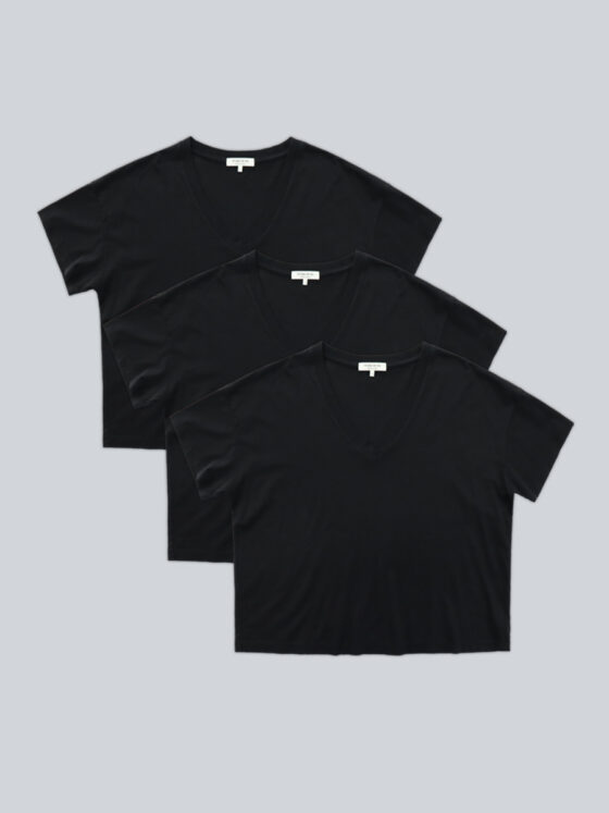 3-Pack -Supima Cotton Relaxed V-Neck Short Sleeve Tee